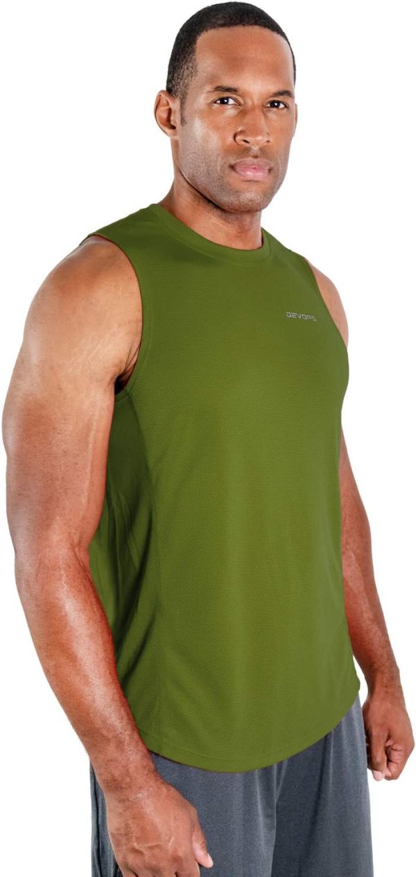 ⁦DEVOPS 3 Pack Men's Muscle Shirts Sleeveless Dri Fit Gym Workout Tank Top⁩ - الصورة ⁦4⁩