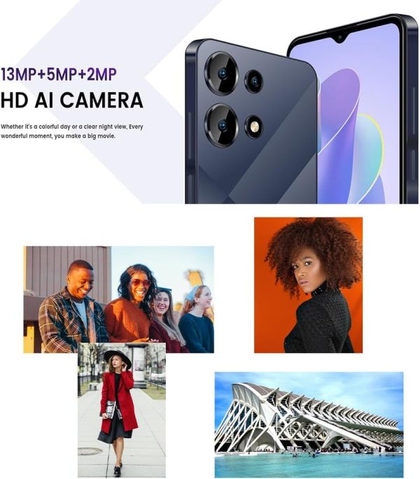 ⁦Android Smartphone KXD A10, 12GB(4+8) RAM, 128GB ROM, 6.6 Inch, 4500mAh with 4G Network, Dark Blue, Android 13 OS⁩ - الصورة ⁦6⁩