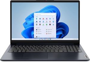 لينوفو لابتوب ايديا باد 1 بشاشة FHD مقاس 15.6 انش ومعالج AMD R3 7320U وذاكرة RAM 8GB وSSD 256GB، لون ازرق، ويندوز 11، 82VG00BJUS