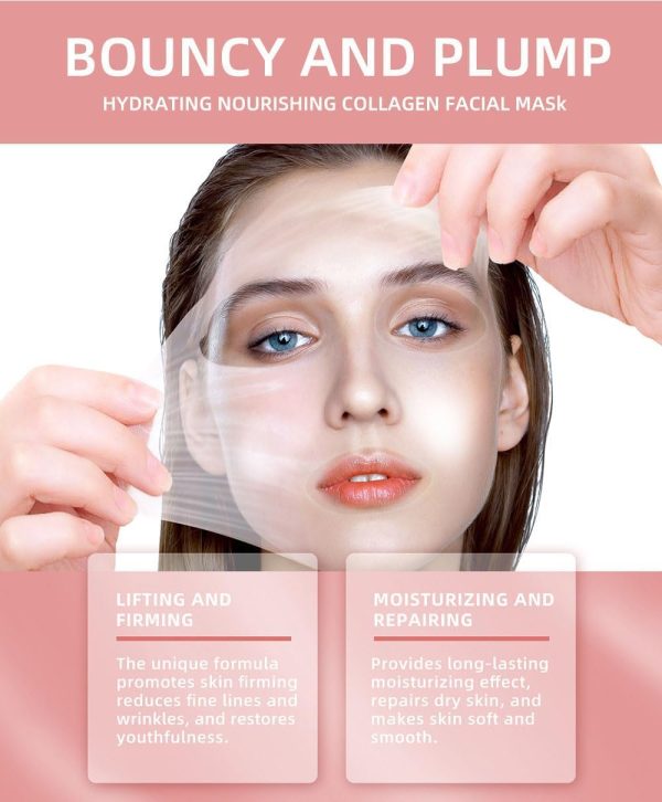 ⁦KASTWAVE Collagen Night Wrapping Mask for Face, Hydrolyzed Collagen Peel Off Facial Mask, Smooth & Tight Skin, Reduce Fine Lines & Dullness, Sensitive Skin Care for All Skin, Korean Skin Care, 2 Pcs⁩ - الصورة ⁦4⁩