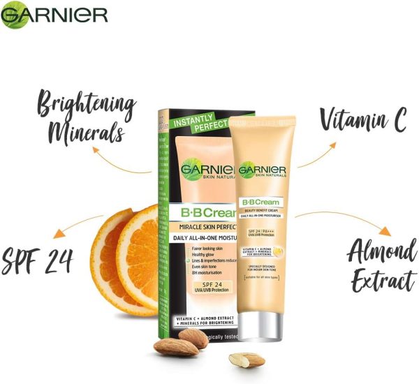 ⁦Garnier Skin Naturals, B.B. Cream, Moisturising & Brightening, Bright Complete Vitamin C, 2 x 30 g⁩ - الصورة ⁦2⁩