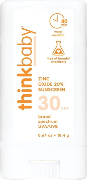 قلم واقي شمسي آمن بعامل وقاية من أشعة الشمس بدرجة 30 من ثينك بيبي، 50 SPF، 0.64 أونصة سائلة