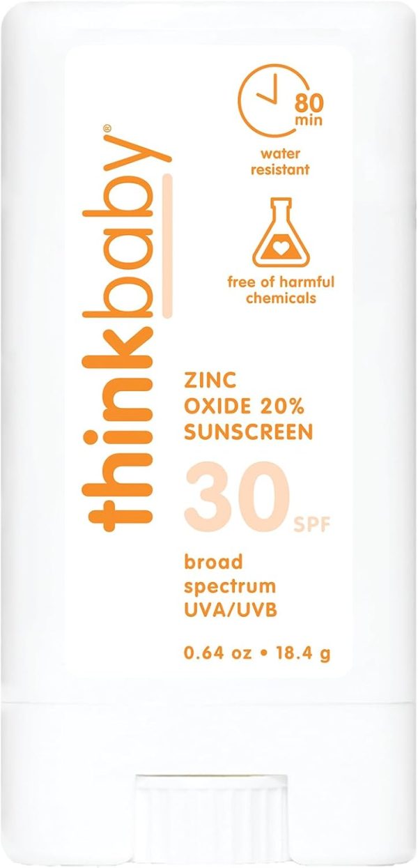 قلم واقي شمسي آمن بعامل وقاية من أشعة الشمس بدرجة 30 من ثينك بيبي، 50 SPF، 0.64 أونصة سائلة
