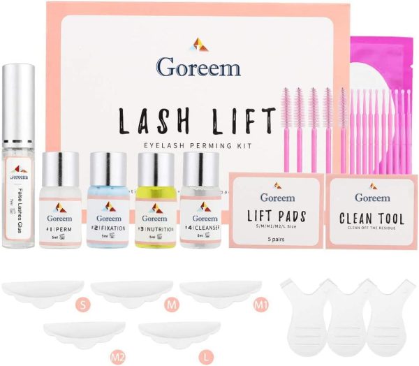 Goreem Eyelash Lift Kit, Eyelash Perm Kit Ciliary Extender For Professional Semi-Permanent Curly Perm Wave For Salon