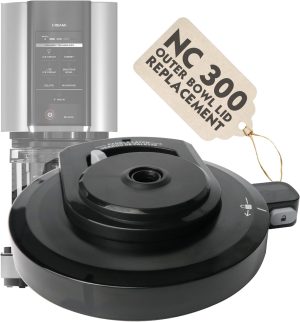 Dxiocli Outer Bowl Lid Replacement for Ninja Creami NC301 NC300 NC299AMZ Series | BPA-Free Polycarbonate | Dishwasher-Safe Watertight Design (Lid Only)