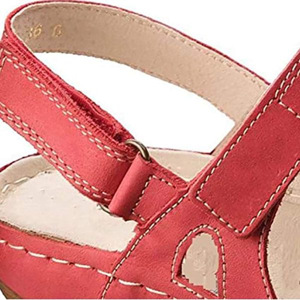 ⁦KCLQTK Summer Open Toe Wedge Sandals For Women Super Soft Non-Slip And Premium Flat Sandals Low Heels For Walking Ankle Hollow Sandals (Color : Brown, Size : 42)⁩ - الصورة ⁦4⁩