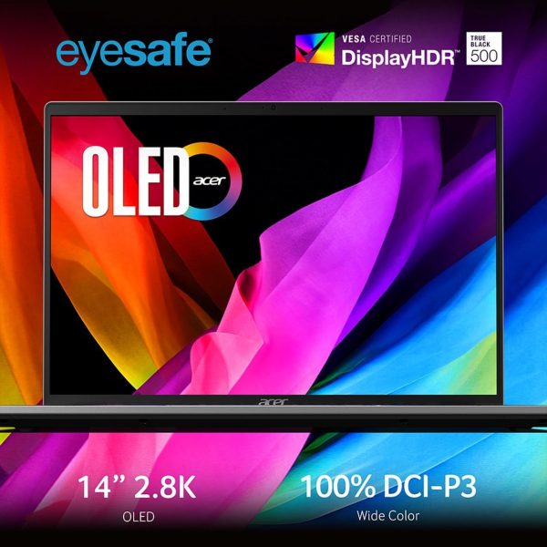 ⁦ايسر لابتوب سويفت جو 14 انتل ايفو رفيع وخفيف الوزن شاشة OLED انش 2880 × 1800 90Hz | فتح تجارب الذكاء الاصطناعي | معالج كور الترا 7 155H | ARC | 16GB LPDDR5X | 1TB SSD | SFG14-72-72YK⁩ - الصورة ⁦3⁩