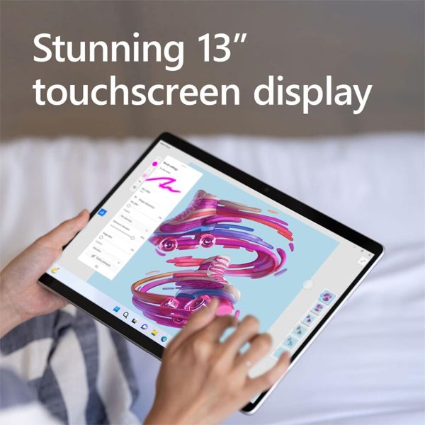 ⁦Microsoft Surface Pro 9 Tablet - 13" - Core i7 12th Gen i7-1265U Deca-core (10 Core) - 16 GB RAM - 256 GB SSD - Windows 11 Pro 64-bit - Platinum⁩ - الصورة ⁦2⁩