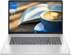 HP لابتوب 17 2023 بشاشة لمس 17.3 انش HD+ ومعالج انتل كور i7 1355U (10 انوية) وذاكرة RAM 32GB وSSD 2TB وبطاقة عرض مرئي انتل ايريس Xe وواي فاي 6 وبلوتوث وكيبورد باضاءة خلفية وويندوز 11 هوم