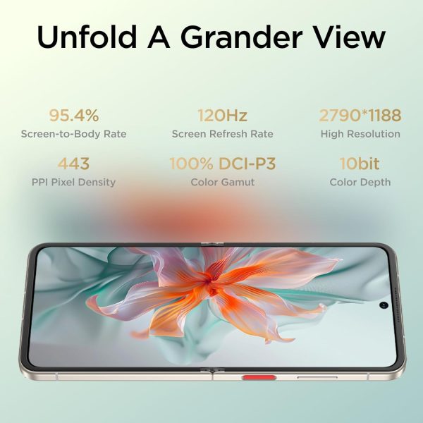 ⁦Nubia Flip 5G (International Version) 256GB + 8GB RAM | 6.9" Dual SIM Factory Unlocked Android 13 Smartphone (Cosmic Black, 256GB + 8GB RAM)⁩ - الصورة ⁦6⁩