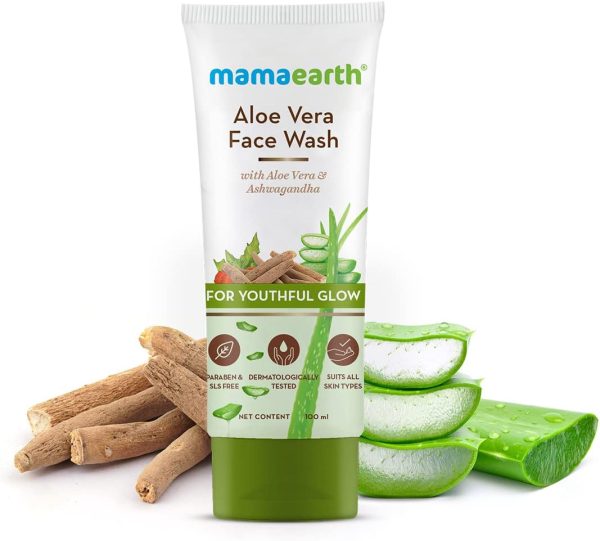 ⁦Mamaearth Aloe Vera Face Wash, 100ml⁩ - الصورة ⁦2⁩
