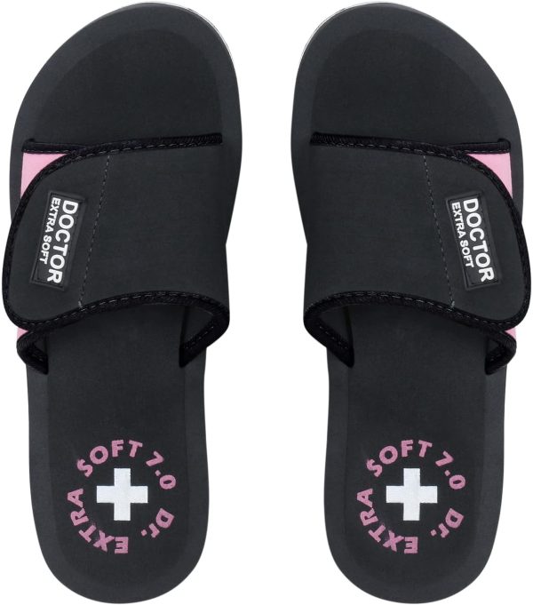 ⁦DOCTOR EXTRA SOFT Women's Care Orthopaedic and Diabetic Adjustable Strape Super Comfort Dr Sliders Flipflops and House Slippers for Women?s and Girl?s Slides D-52⁩ - الصورة ⁦5⁩