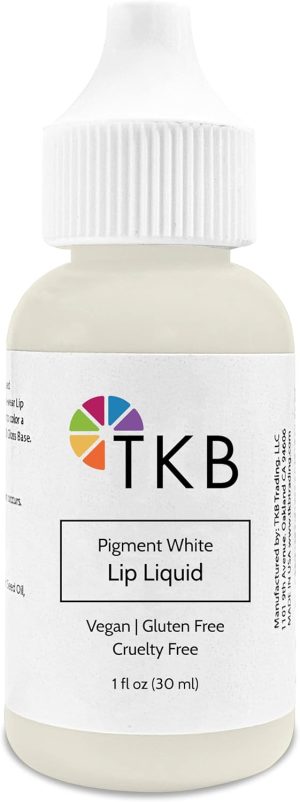 TKB Trading, LLC Lip Liquid Color|Liquid Lip Color for Gloss Base, DIY Lip Gloss, Pigmented Lip Gloss and Lipstick Colorant, Made in USA (1floz (30ml), Pigment White)