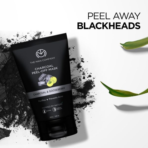 ⁦The Man Company Charcoal Face Care Kit with Peel Off Mask, Face Wash & Face Scrub | Nourishes Skin, Tan Removal, Glowing Skin - Gift Set of 3⁩ - الصورة ⁦3⁩