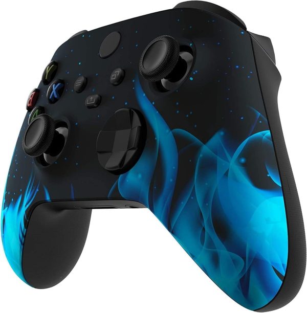 ⁦Premium Controllerz Xbox Soft Touch Design Custom Gaming -Soft Shell for Comfort Grip - Blue Flames⁩ - الصورة ⁦3⁩