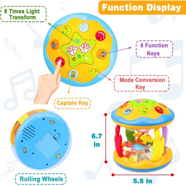 ⁦Aboosam Baby Toys 6 to 12 Months - Musical Learning Infant Toys 12-18 Months - Babies Ocean Rotating Light Up Toy for Toddlers 1 2 3+ Years Old Boys Girls Baby Gifts⁩ - الصورة ⁦2⁩