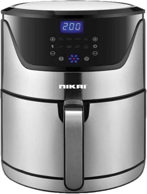 Nikai 6 Liter Digital Air Fryer, 1800 Watts, Auto Cut Off, Non-Stick Coating Pan, 60 min. timer, Detachable Frying Basket - NAF688DS