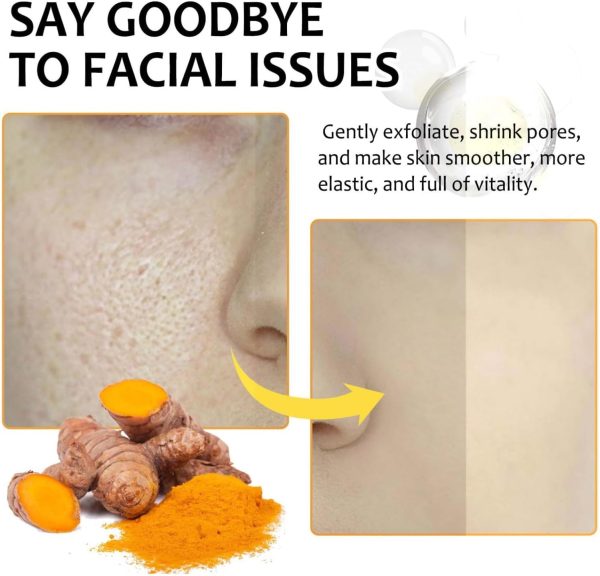 ⁦55PCS Turmeric Kojic Acid Cleansing Pads, Kojic Acid And Turmeric Pads for Unclog Pores, Dark Spots, Dull Skin, Helps Balance Skin Oil And Water - Turmeric Face Exfoliating Pads, Pores Deep Clean⁩ - الصورة ⁦5⁩