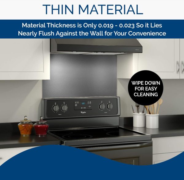 ⁦Broan-NuTone SP3004 Reversible Stainless Steel Backsplash Range Hood Wall Shield for Kitchen, 24 by 30-Inch⁩ - الصورة ⁦3⁩