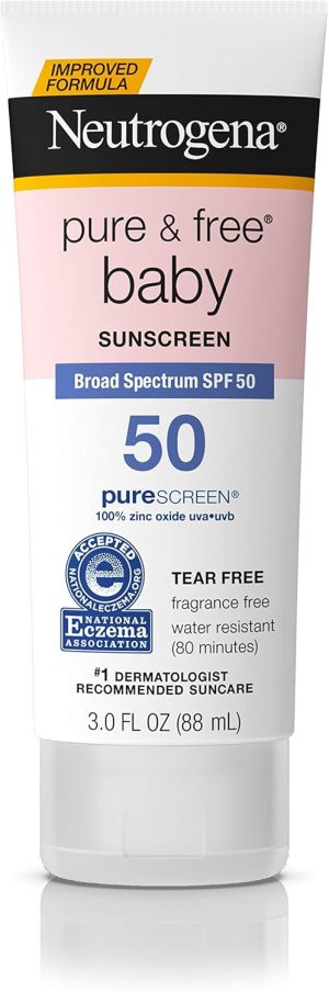 نيوتروجينا نقي وخالي من أشعة الشمس SPF 50 للأطفال (3 أوقية ، 88 مل)