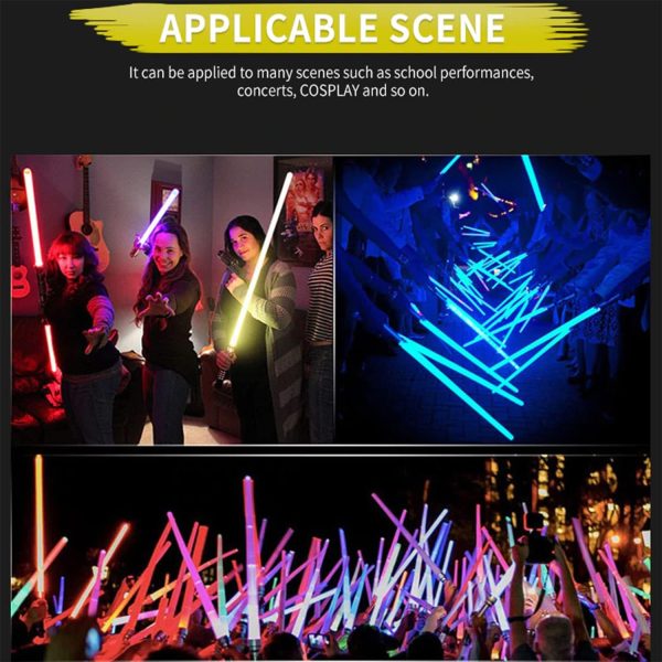 ⁦Beauenty 2PCS Flashing Lightsaber Laser Double Sword Light Saber Kpop Lightstick Cosplay Toys Sound And Seven Color Adjustment Can be Spliced For Boys Girls Gift (Style 1)⁩ - الصورة ⁦3⁩