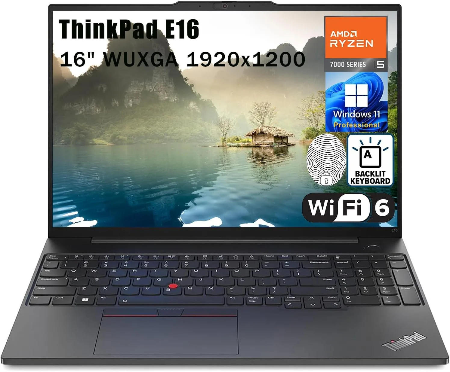 لينوفو لابتوب اعمال ثينك باد E16 بشاشة 16 انش FHD+ ومعالج AMD رايزن 5 7530U سداسي النواة (افضل من i7-1355U) و24GB DDR4 RAM و1TB PCIe SSD وواي فاي 6 وكيبورد باضاءة خلفية وقارئ بصمة وويندوز 11 برو،