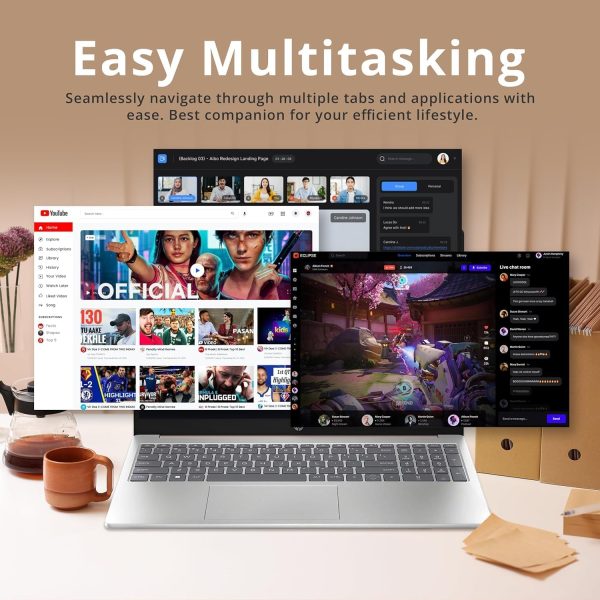 ⁦HP لابتوب بشاشة لمس 17 انش بالذكاء الاصطناعي 2024-10 كور انتل i7-150U بيت i7-1355U وكيبورد باضاءة خلفية وويندوز 11 واوفيس 365 لمدة عام وكلية العمل (32GB RAM و1TB PCIe SSD)⁩ - الصورة ⁦4⁩