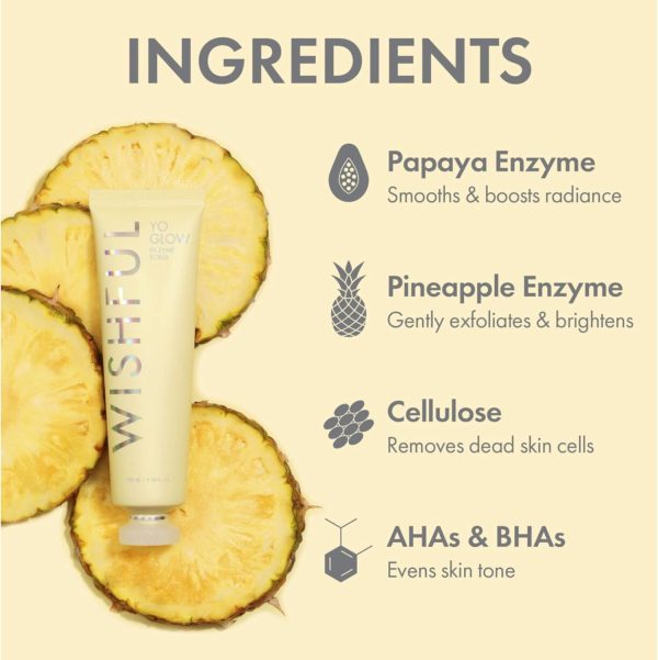 ⁦Wishful Mini Yo Glow AHA & BHA Facial Enzyme Scrub 1.35 oz/ 40 mL⁩ - الصورة ⁦8⁩