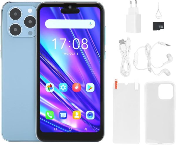 ⁦هاتف ذكي I14 برو ماكس 6.1 انش غير مقفل 4GB 32G 8.1 مع كاميرا 8MP وحدة معالجة مركزية رباعية النواة توسيع 64G واي فاي بلوتوث اف ام جي بي اس 5000mAh بشريحتين اسود⁩ - الصورة ⁦3⁩