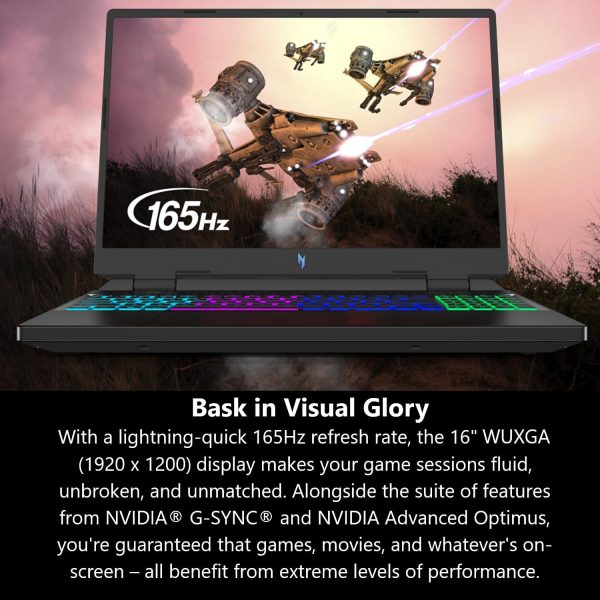 ⁦Acer Nitro 16 Gaming Laptop | AMD Ryzen 5 7640HS Hexa-Core CPU | NVIDIA GeForce RTX 4050 Laptop GPU | 16-Inch WUXGA 165Hz IPS Display | 8GB DDR5 | 512GB Gen 4 SSD | WiFi 6E | RGB⁩ - الصورة ⁦3⁩