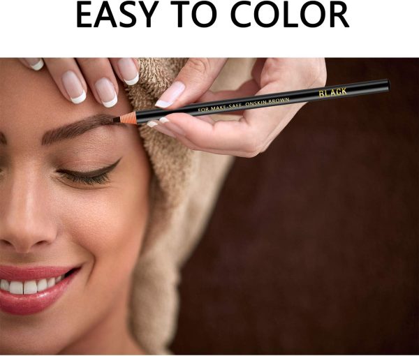 ⁦مجموعة ادوات رسم تاتو الحواجب المضادة للماء بتقنية المايكروبليدنج، قلم تحديد الحواجب الدائم بخمسة الوان واقلام حواجب مضادة للماء، مجموعة اقلام لتحديد الحواجب (6 اقلام بلون اسود)⁩ - الصورة ⁦6⁩
