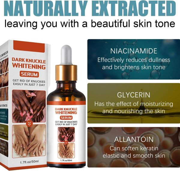 ⁦KOAHDE Hand Knuckle Whitening Serums,Knuckle Skin Lightening Serums,Dark Knuckle Whitening Serums,Dark Knuckle Corrector Serums,Removing Dark Spots Essence,Acanthosis Nigricans Whitening Oil,50ML⁩ - الصورة ⁦4⁩