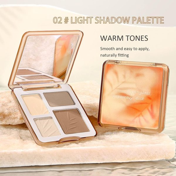 ⁦Excefore 4 Colours Contour Palette with Brush, Pressed Fine Powder Contouring Palette, Blendable, Buildable Makeup, Long Lasting Lightweight Makeup Kit (Light Shadow)⁩ - الصورة ⁦6⁩