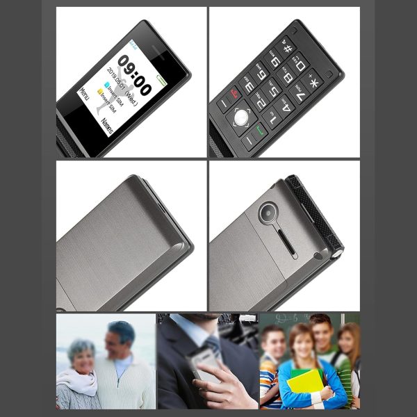 ⁦جوال كلاسيك احتياطي قابل للطي ثنائي شرائح الاتصال مع مشغل MP3 وبطارية 1200 ميلي امبير في الساعة ولوحة مفاتيح كبيرة حجم كبير زر طوارئ لكبار السن والأطفال لون أسود⁩ - الصورة ⁦5⁩