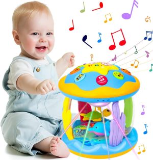 Aboosam Baby Toys 6 to 12 Months - Musical Learning Infant Toys 12-18 Months - Babies Ocean Rotating Light Up Toy for Toddlers 1 2 3+ Years Old Boys Girls Baby Gifts