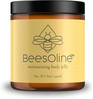BeesOline All Natural Moisturizer -100% PETROLEUM FREE Alternative, NON-GMO Sunflower Oil | ORGANIC Castor Oil | JOJOBA Butter | Medical Grade Beeswax,1-8oz jar, Soothing Moisture (Packaging may Vary)