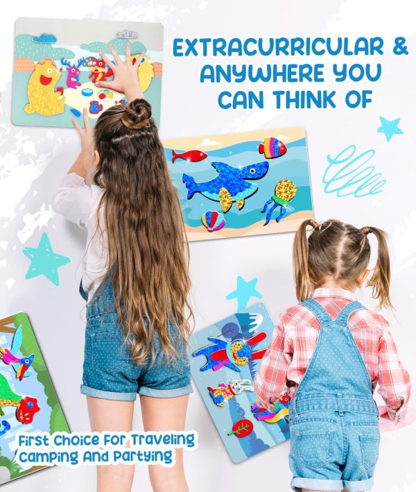 ⁦ZMLM Colorful Foil Arts Fun - No Mess Art Birthday Gifts Set - Christmas Crafts Supplies for 4+ Boys - Stocking Stuffers & Boys and Girls Toys for 4 5 6 7 8 9 10⁩ - الصورة ⁦4⁩