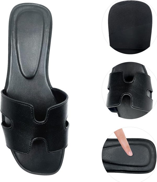 ⁦Cheernew Women's Flat Sandals.Flat Sandals with Unique Design, PU Leather Handcrafted Slippers,Versatile for Vacation, Home, Casual Wear, Gift⁩ - الصورة ⁦2⁩