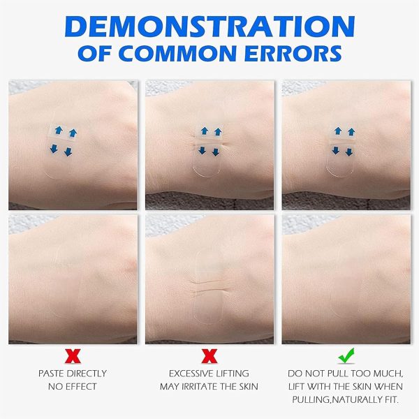 ⁦Bolivia's 40 PCS Face Lift Tape, Instant Face Lifting Tape with High Elasticity, Face Lifting Tape with Waterproof, Face Lift Tape Invisible for V-Shaped Face, Double Chin, Wrinkles Tighten Skin⁩ - الصورة ⁦6⁩