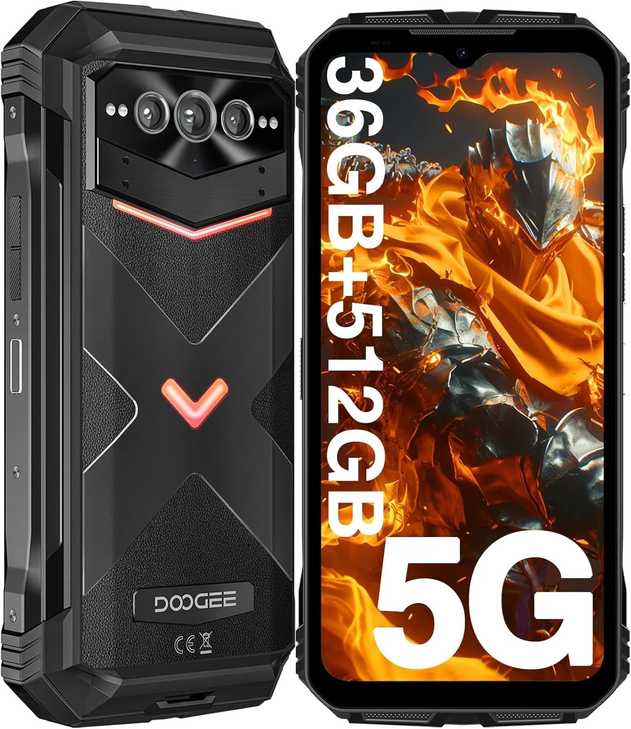 دوجي جوال في ماكس بلس 5G اندرويد 14 لجميع التضاريس 2024 36GB+512GB/TF 2TB 22000MAH/33 واط كاميرا رؤية ليلية 200MP + 20MP 6.55 انش FHD+120HZ NFC/GPS اسود حزام الذراع معدن بشريحتين