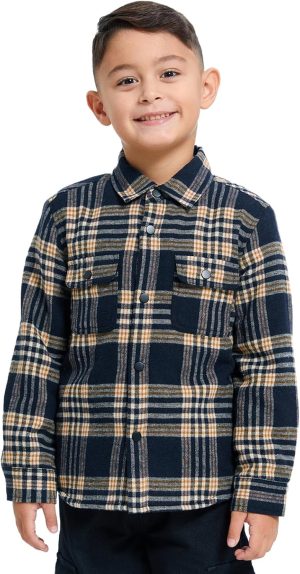 REDTAG Boys Assorted Check Sherpa Lining Long Sleeve Shirt