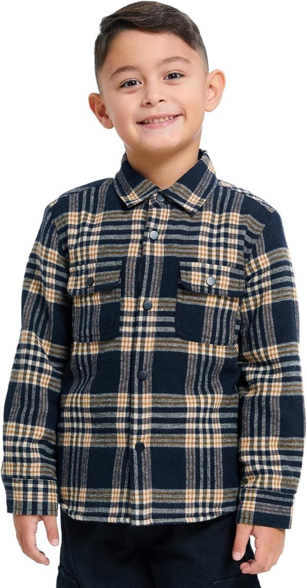 REDTAG Boys Assorted Check Sherpa Lining Long Sleeve Shirt