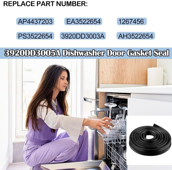 ⁦سدادة باب غسالة الصحون 3920DD3005A مناسبة لغسالة الصحون ال جي، بديل 1267456، AP4437203، PS3522654، EAP3522654، 3920DD3003A، طول 75 انش⁩ - الصورة ⁦5⁩