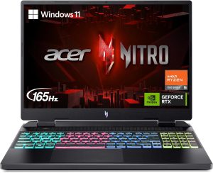 Acer Nitro 16 Gaming Laptop | AMD Ryzen 5 7640HS Hexa-Core CPU | NVIDIA GeForce RTX 4050 Laptop GPU | 16-Inch WUXGA 165Hz IPS Display | 8GB DDR5 | 512GB Gen 4 SSD | WiFi 6E | RGB