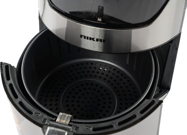 ⁦Nikai 6 Liter Digital Air Fryer, 1800 Watts, Auto Cut Off, Non-Stick Coating Pan, 60 min. timer, Detachable Frying Basket - NAF688DS⁩ - الصورة ⁦5⁩