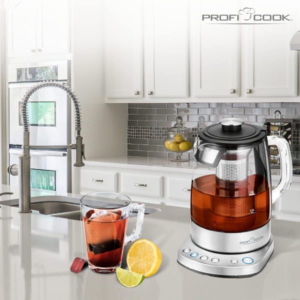 ⁦Profi Cook PC-WKS 1167G 1.5L 2200W WiFi Tea Maker Kettle, Stainless Steel, Berry⁩ - الصورة ⁦7⁩