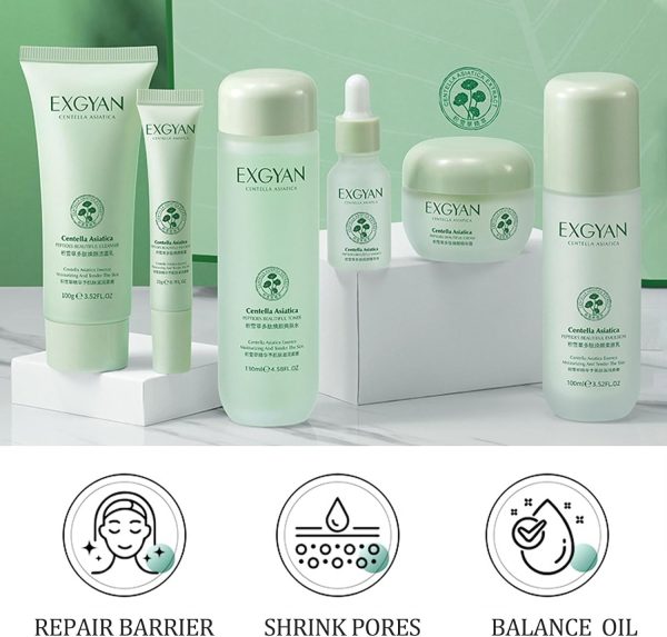 ⁦KASTWAVE Teen Skin Care Kit, Centellá 6-In-1 Skincare Gift Set, Facial kit, Cleaning and Oil Control, Soothing, Boosting Collagen & Hydrating For Women, Birthday Gifts Set For Teen Girls⁩ - الصورة ⁦2⁩