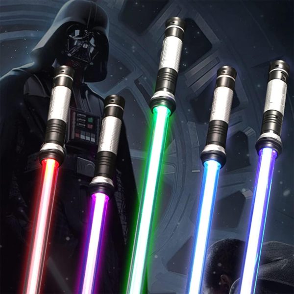 ⁦Beauenty 2PCS Flashing Lightsaber Laser Double Sword Light Saber Kpop Lightstick Cosplay Toys Sound And Seven Color Adjustment Can be Spliced For Boys Girls Gift (Style 1)⁩ - الصورة ⁦8⁩
