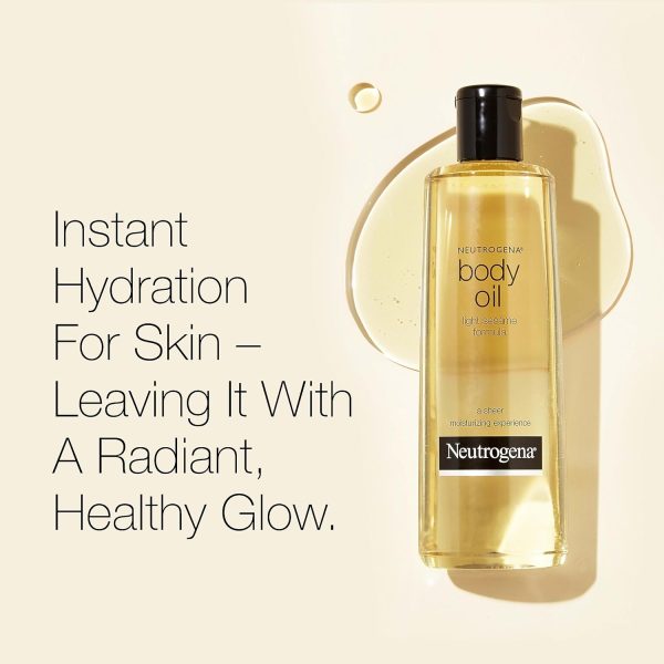 ⁦Neutrogena Lightweight Body Oil for Dry Skin, Sheer Moisturizer in Light Sesame Formula, 2 Bottles⁩ - الصورة ⁦2⁩