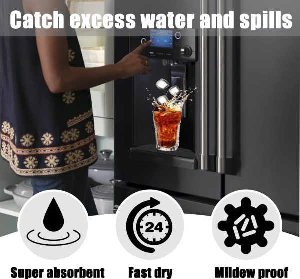 ⁦Cuttable Refrigerator Drip Catcher for Fridge Water Dispenser, Absorbent Drip Tray, Absorbent Pad for Refrigerator Drip, Refrigerator Accessories for Whirlpool, GE, Samsung (Rectangular - 2pcs)⁩ - الصورة ⁦2⁩